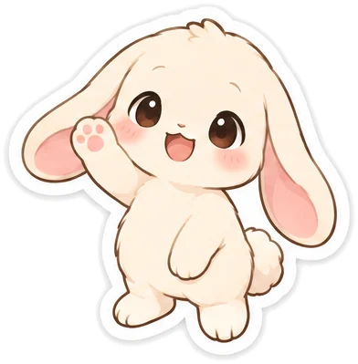Biscuit the bunny, waving